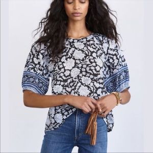 NWT Anthropologie Becca Puffed Sleeve Blouse Organic Cotton